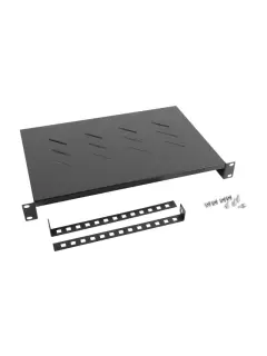 Lanberg 19" Fixed Shelf 1U/483X300MM 4-point mounting Max Load Capacity up to 25KG Black