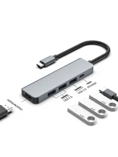 Asonic 5u1 USB C na HDMI, U2/U3.0, C, aluminij