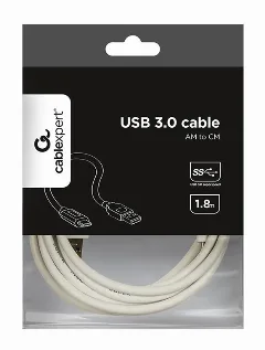 Gembird USB 3.0 AM to Type-C cable (AM CM), 1,8m, white