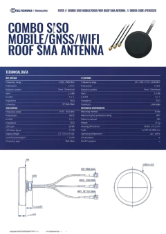 Teltonika COMBO SISO MOBILE GNSS WIFI ROOF SMA ANTENNA