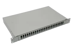 NFO Patch Panel 1U 19" - 24x SC Duplex, Slide-out on rails, 2 trays