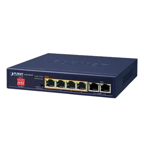 Planet 6-Port (4x 802.3at PoE Portova (55W) 2x GbE) neupravljivi desktop PoE switch