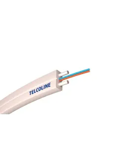 Telcoline 1km Fiber optic cable 2F FTTH, flat, white, LSZH