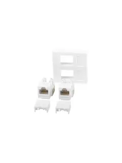 Lanberg Wall Socket 2X RJ45 45X45 + Keystone 2X CAT.6 UTP White