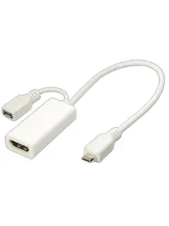 Transmedia Mobile High-Definition Link, MHL plug to HDMI jack and Micro USB B jack