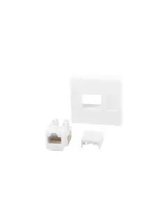Lanberg Wall Socket RJ45 45X45 + Keystone CAT.6 UTP White