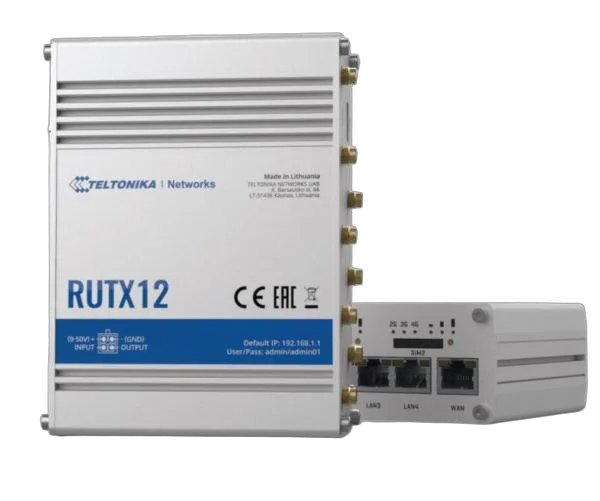 Teltonika RUTX12DUAL LTE CAT 6 industrijski mobilni ruter