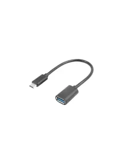 Lanberg USB-C (M) 3.1->USB-A (F) ADAPTER CABLE 15CM BLACK OTG