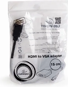 Gembird HDMI to VGA and audio adapter cable, single port, black