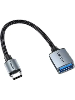 Vention USB 3.0 C Male to A Female OTG Cable 0.15M Gray Aluminum Alloy Type