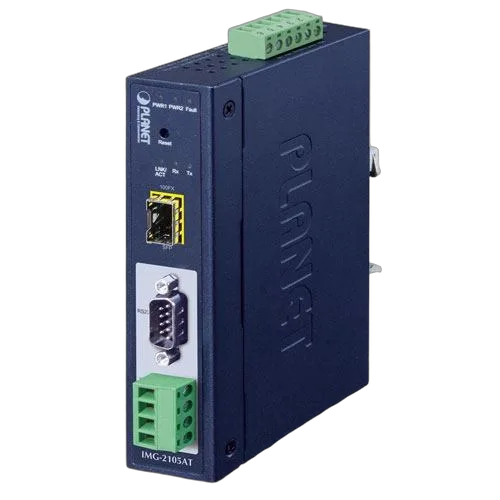 Planet industrijski 1-portni RS232 422 485 Modbus gateway s 1-portnim 100BASE-FX SFP
