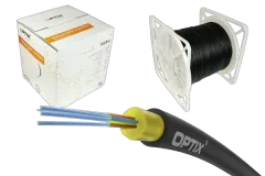 NFO Fiber optic cable Optix FTTH AirFlow S-QOTKSdD, DROP, 4F, 9 125, ITU-T G.657A2, 0,8kN, Span 80m, 1m