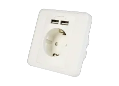 Gembird AC wall socket with 2 port USB charger, 2.4A
