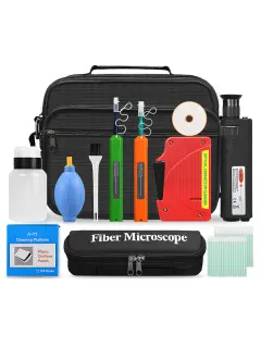 Comptyco 13pcs Fiber Optic Cleaning Kit Cable Cleaner With 400x Magnifier For FC SC ST LC