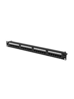 Lanberg Patch Panel 24 Port 1U 19" CAT.6A UTP Black