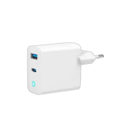 Gembird 2-port 65W GaN USB fast charger, LED, white