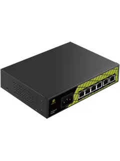 Conexpro PoE switch, 6x 100Mbps LAN, 4x PoE (3)af/at 30w/port + (1)af/at/bt 60w/port (PoE budget 60