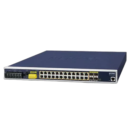 Planet Industrial L3 24-Port GbE RJ45 802.3at PoE 4 Ports Shared 1G Open Slot SFP Managed Ethernet Switch (-40~75C)