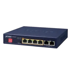 Planet 6-Port (4x 802.3at PoE Ports (55W) 2x GbE) Unmanaged Desktop PoE Switch