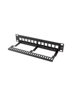 Lanberg Patch Panel Blank 12 Port 1U With Organizer For Keystone Modules Black