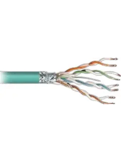 Transmedia SFTP-Cable, Stranded Wire, CAT5e. green, on spool, 100 m