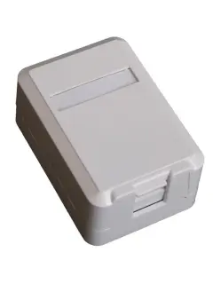 EuroLan modular UTP socket on surface, for 1x keystone, white, without keystone
