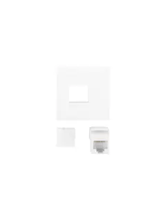Lanberg Wall Socket RJ45 45X45 + Keystone CAT.6 UTP White