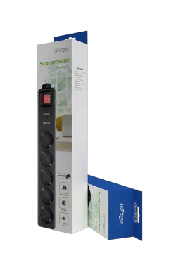 Gembird Surge protector, 5 sockets, 3 m, black