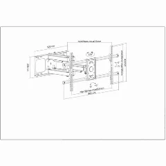 Manhattan TV nosač zidni 37"-90" do 75 kg, crni