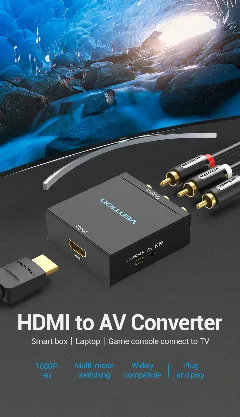 Vention HDMI to RCA Converter Black Metal Type