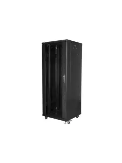 Lanberg 32U 600x600 Rack Cabinet 19" Free-Standing (FLAT PACK) With Glass Door Black