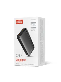Power Bank ColorWay 20 000 mAh EnergyPlus (USB QC3.0 + USB-C Power Delivery 22.5 W) crni