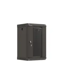 Lanberg Rack Cabinet 10" Wall-Mount 9U/300X300 (Flat Pack) With Glass Door Black