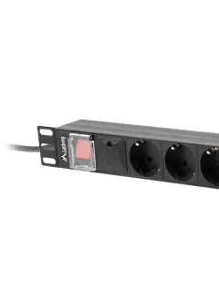 Lanberg Power Distribution Unit (PDU) 19" Lanberg 1U 16A (8X Schuko Outlets) Black, 2m schuko power
