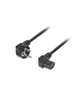 Lanberg CEE 7/7->IEC 320 C13 Power Cord 3M Angled Right VDE Black