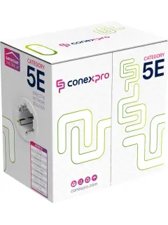 Conexpro Indoor UTP cable, CAT5e, PVC, 24 AWG, CCA, 305m, gray