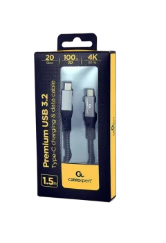 Gembird Premium USB 3.2 Gen. 2x2 Type-C charging data cable, 20 Gbps, 100 W, 1.5 m