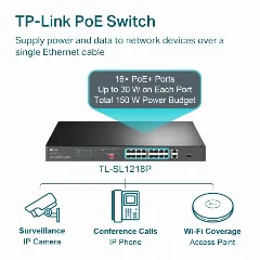 TP-Link 16-Port 10 100 Mbps 2-Port Gigabit Rackmount Switch with 16-Port PoE