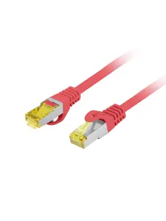 Lanberg CAT.6A S/FTP LSZH CU 0.25M Red Patchcord Fluke Passed