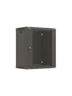 Lanberg Rack Cabinet 19" Wall-Mount 12U/540X350 (Flat Pack) With Glass Door Black