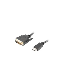 Lanberg HDMI (M)->DVI-D (M)(24+1) CABLE 1.8M BLACK DUAL LINK WITH GOLD-PLATED 4K CONNECTORS
