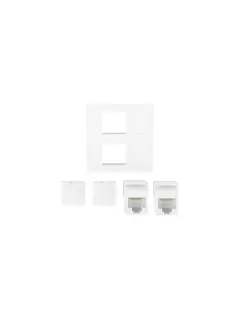 Lanberg Wall Socket 2X RJ45 45X45 + Keystone 2X CAT.6 UTP White