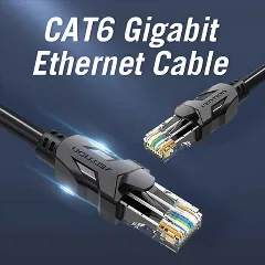 Vention Flat CAT.6 UTP Patch Cord Cable 15M Black