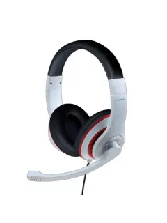 Gembird stereo slušalice, bijela i crna boja s crvenim prstenom