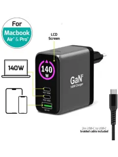 Port zidni punjač 140 W type C, GaN2+USB-C kabel 2m