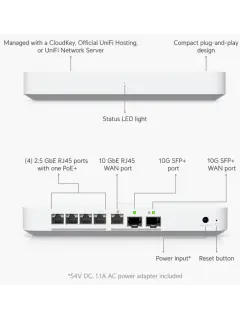 Ubiquiti Gateway Fiber Desktop 10G independent gateway with integrated 4-port 2.5 GbE switch