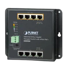 Planet Industrial 8-Port 10 100 1000T Wall-mount Managed Switch with 4-Port PoE (-40~75 degrees C)