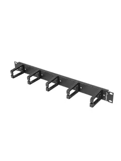 Lanberg 19" Cable Management Panel With 5 Plastic Holders 1U Type B Black