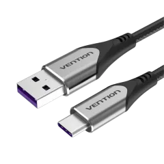 Vention USB 2.0 C Male Right Angle to C Male 5A Cable 1M Gray