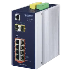 Planet Industrial 10-Port (8x 1GbE RJ45 36W Port POE (240w) 2x 100 1000 SFP Slots), L2 Managed Switch (-40 to 75 C)